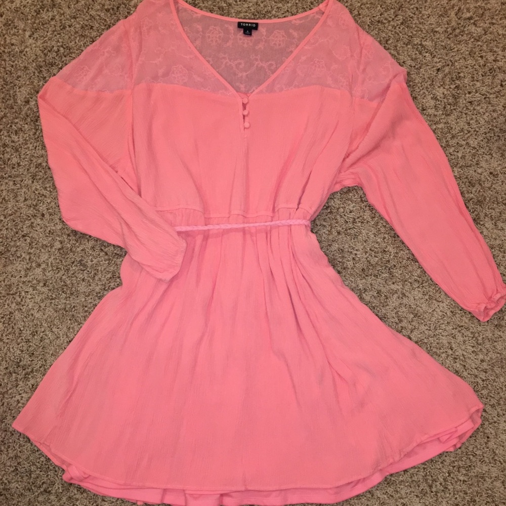 (2/$35) Torrid Pink Long-Sleeved Dress